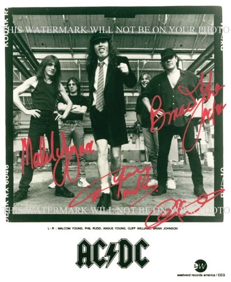 Acdc Signed Autograph 8x10 Rp Photo Angus Young Malcom Brian Johnson Cliff Williams Phil Rudd Ac Dc