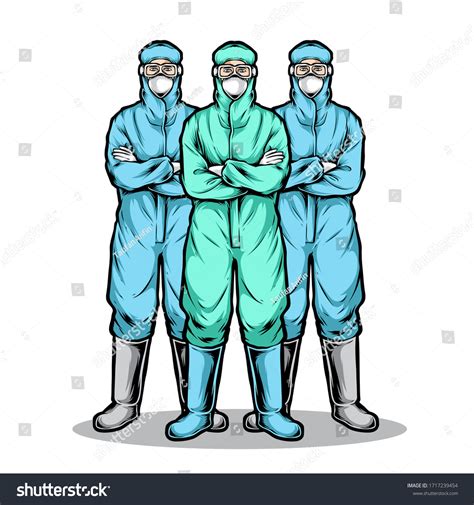 Man Wearing Hazmat Suit Vector Stock Vector Royalty Free