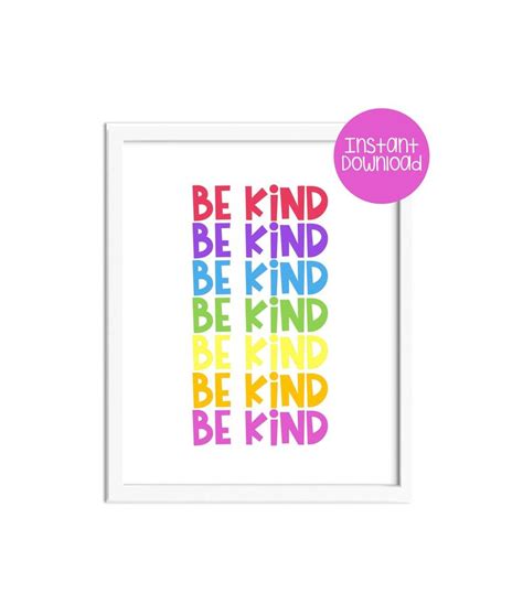 Classroom Kindness Posters Be Kind Prints Classroom Printable