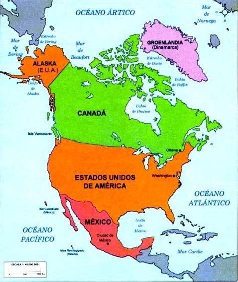 América Del Norte Localización Geográfica Países Mundo Geografía