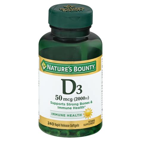 Save On Natures Bounty Vitamin D3 2000 Iu Super Strength Softgels
