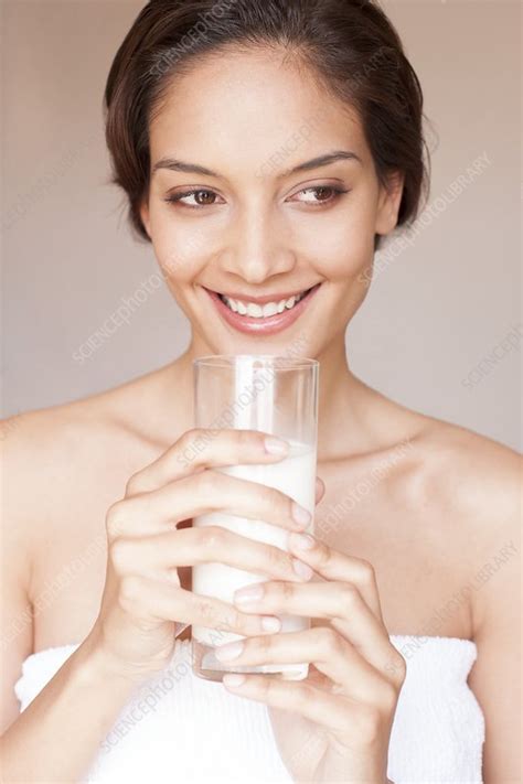 Woman Drinking Milk Stock Image F0082786 Science Photo Library