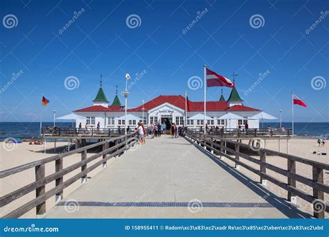 Ahlbeck Pier Is Located In Ahlbeck On The Island Of Usedom Germany Editorial Photo Image Of