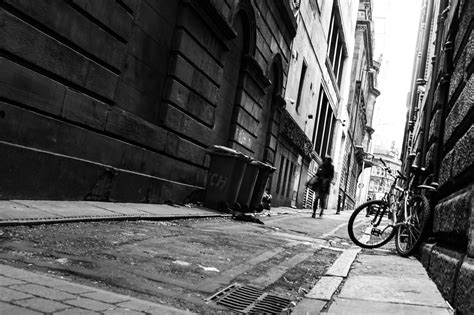Wallpaper Dark City Street Car Bicycle Building
