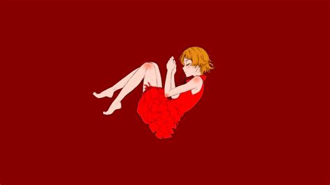 Wallpaper Id 127349 Oshino Shinobu Monogatari Series Red Dress Blonde Red Background