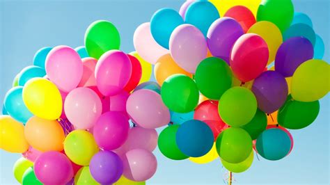 Colorful Balloons In The Sky 1600 X 900 Hdtv Wallpaper