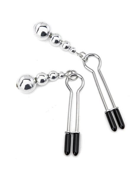 Silver Breast Clamps With Rubber Tips Cute Nippleclamps For Beginners Best Nipple Clamps