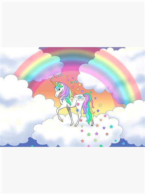 Pretty Rainbow Unicorn Clouds Colorful Falling Stars Mask For Sale By