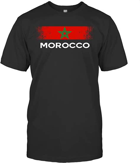 Flag Morocco T Shirt Moroccan Flags Gift Soccer Jersey Tee T Shirt Xg T Shirt Black L