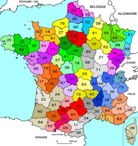 Magnifique carte de france avec départements et préfectures. Département - C'est Savoir.fr