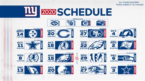 Ny Giants Preseason Schedule Bears Schedule