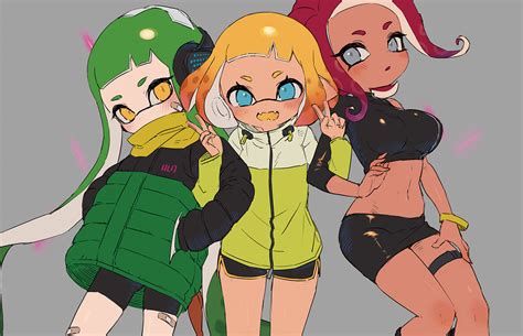 Inkling Player Character Inkling Girl Octoling Player Character Octoling Girl Agent 8 And 2