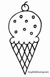 Ice Cream Kids Easy Draw Drawings Cone Coloring sketch template