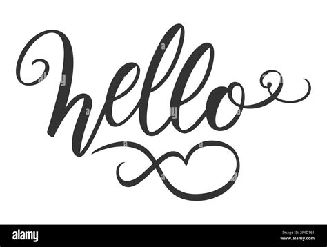Word Hello Brush Pen Hand Drawn Text Calligraphy Lettering Vector