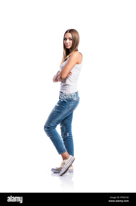Cute Teenage Girl Jeans Tight Hi Res Stock Photography And Images Alamy