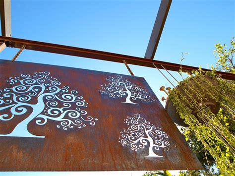 Corten Steel Garden Screens Contemporary Landscape Perth By