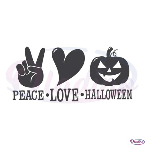 Peace Love Halloween SVG Digital File Silhouette
