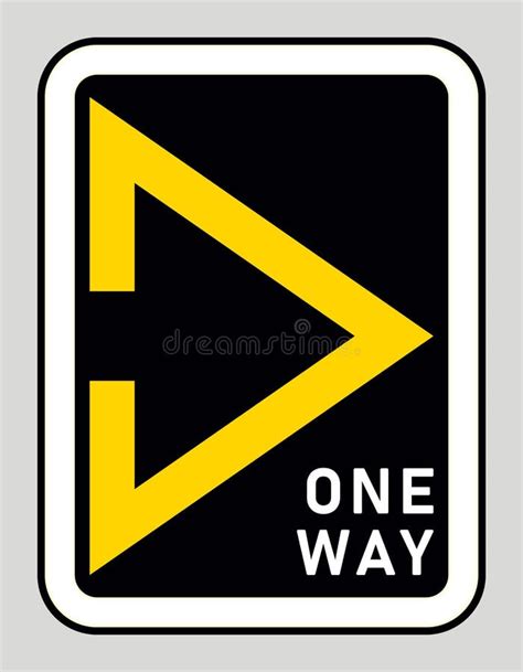 One Way Sign Yellow Arrow On Black Direction Pointer Vector