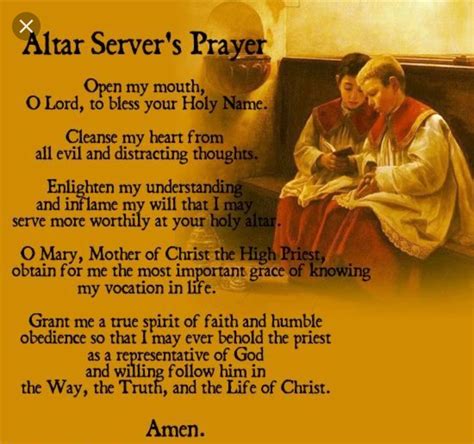 Altar Servers Prayer Catholic Altar Prayers Catholic Prayers