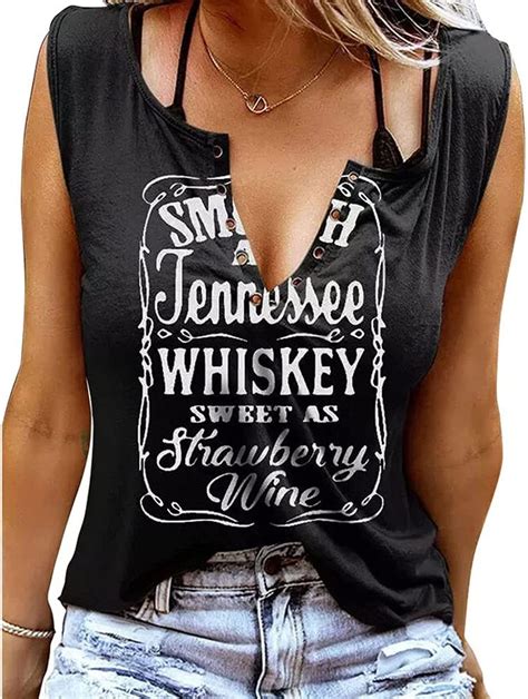 Smooth As Tennessee Whiskey Sweet As Strawberry Wine Shirt Ring Hole