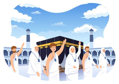 Premium Vector Hajj Guide Infographic With People Ill