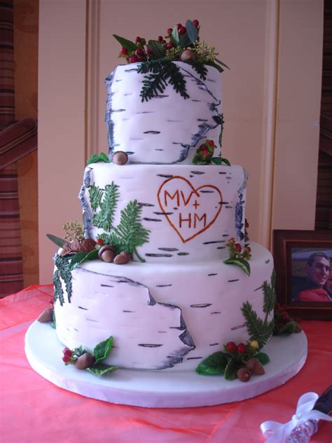 Birch Bark Wedding Cake Cakewalk Catering
