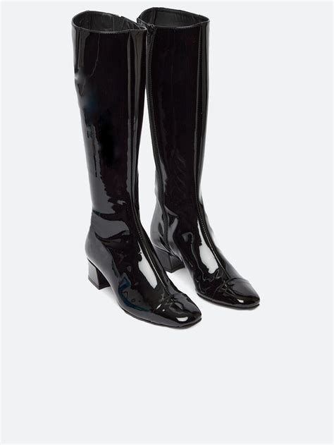 Malaga Black Patent Leather High Boots Carel Paris Shoes