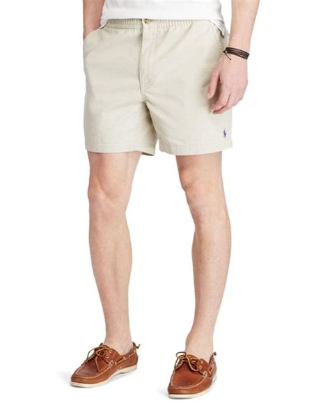 polo ralph lauren cotton 6 inch prepster classic fit drawstring shorts in natural for men lyst