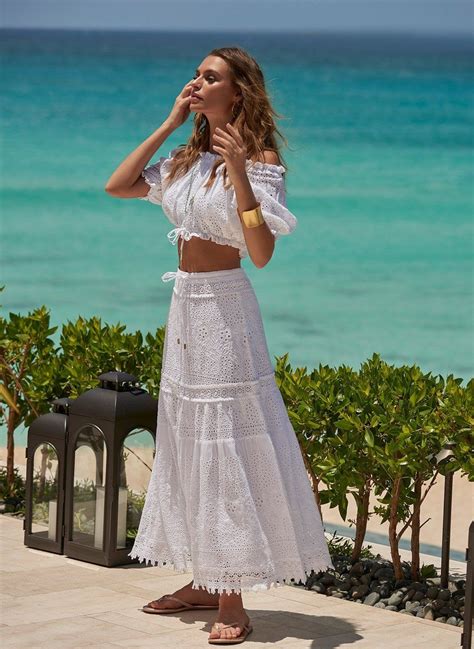 Shop The Alessia Embroiderie Anglaise Maxi Skirt For Perfect Vacation