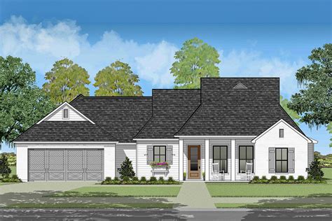 One Story Southern Farmhouse Plan With Front And Back Porches