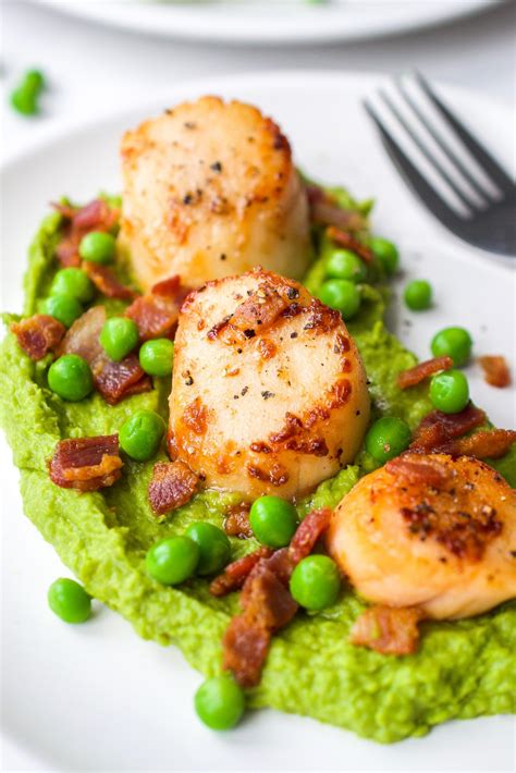 Seared Scallops With Pea And Mint Puree Every Last Bite Scallops
