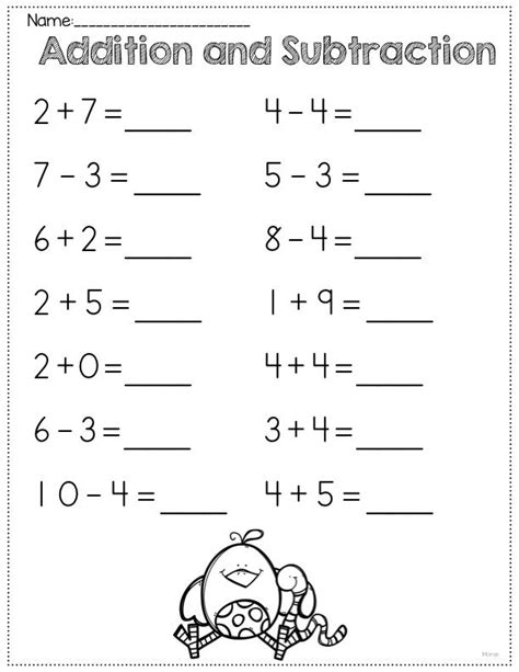 Math Worksheets For Addition And Subtraction