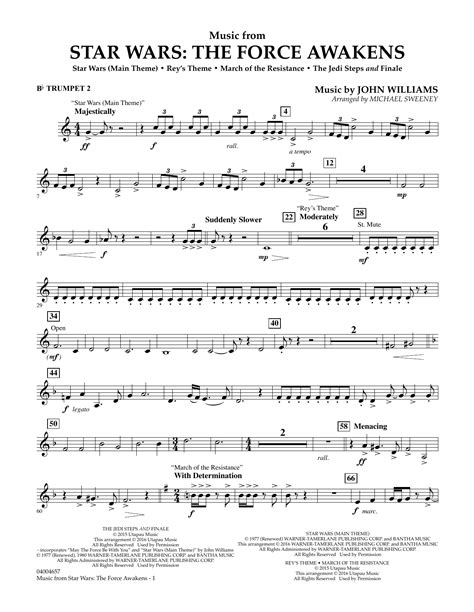 Music From Star Wars The Force Awakens Bb Trumpet 2 Sheet Music
