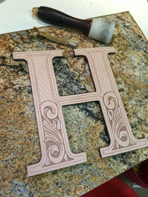 Hand Tooled Leather Letters Handmade Leather Work Hand Tooled