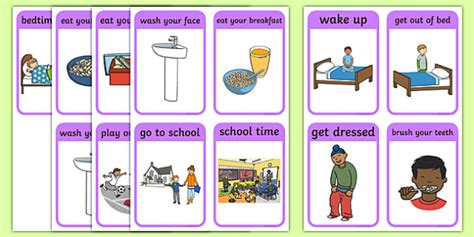 Daily Routine Sequencing Pictures Teacher Made