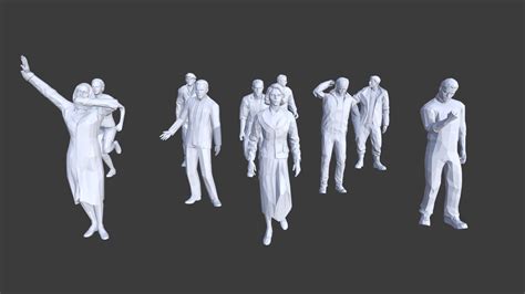 Low Poly People Collection 17 Buy Royalty Free 3d Model By Mega3d