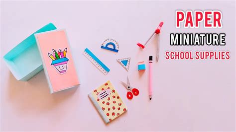 Easy Paper Miniature School Supplies Diy Teen Craft Youtube