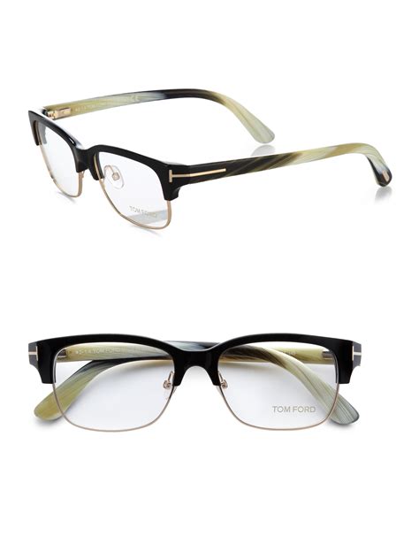 Tom Ford Acetate Metal Optical Frames In Multicolor For Men Black