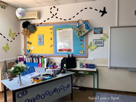 2017 2018 Classroom Reveal Travel Theme Saved You A Spot Classroom Reveal Classroom Themes