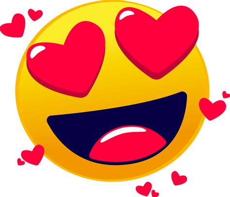 Emoji Heart Eyes Emoji Art Vector Clipart Cartoon Images Emoticon