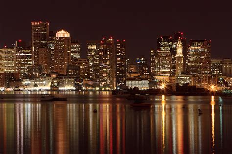 Night Photography In The City Of Boston