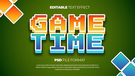 Premium Psd Psd Game Time Text Effect