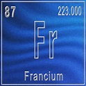 Elemento químico de francio, signo con número atómico y peso atómico ...