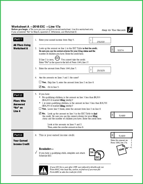 Earned Income Credit Worksheet Form Worksheet Resume Examples