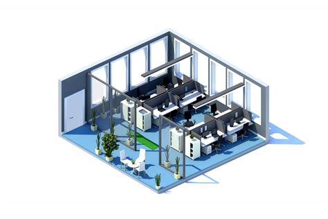 Low Poly Office 3d Model