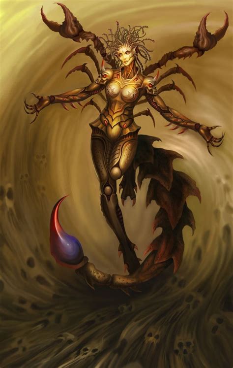 Scorpion Warrior Fantasy Character Design Monsters Female Woman