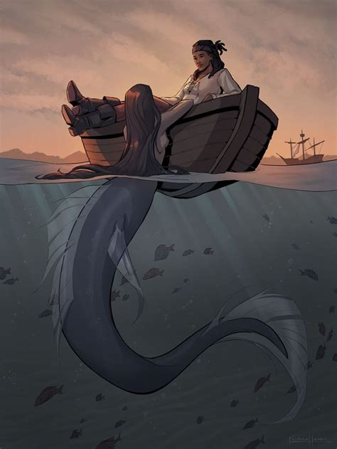 Mermaid And Pirate By Kiana Hamm Mermaid Artwork Mermaid Art Pirate Art