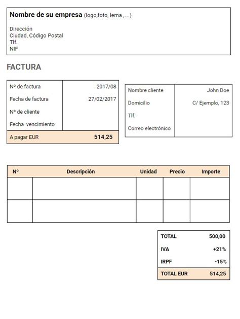 Descargar Plantilla Excel Factura Autonomo Mobile Legends