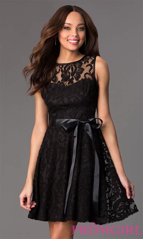 Sleeveless Lace Party Dress With High Scoop Neck Lace Dress Short