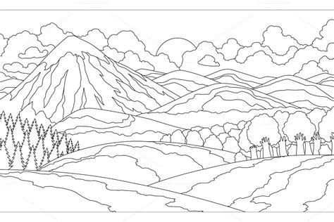 Mountain Landscapes Pictures To Print Coloring Coloring Pages